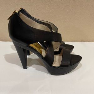 Michael Kors Elena Leather Platform Sandal